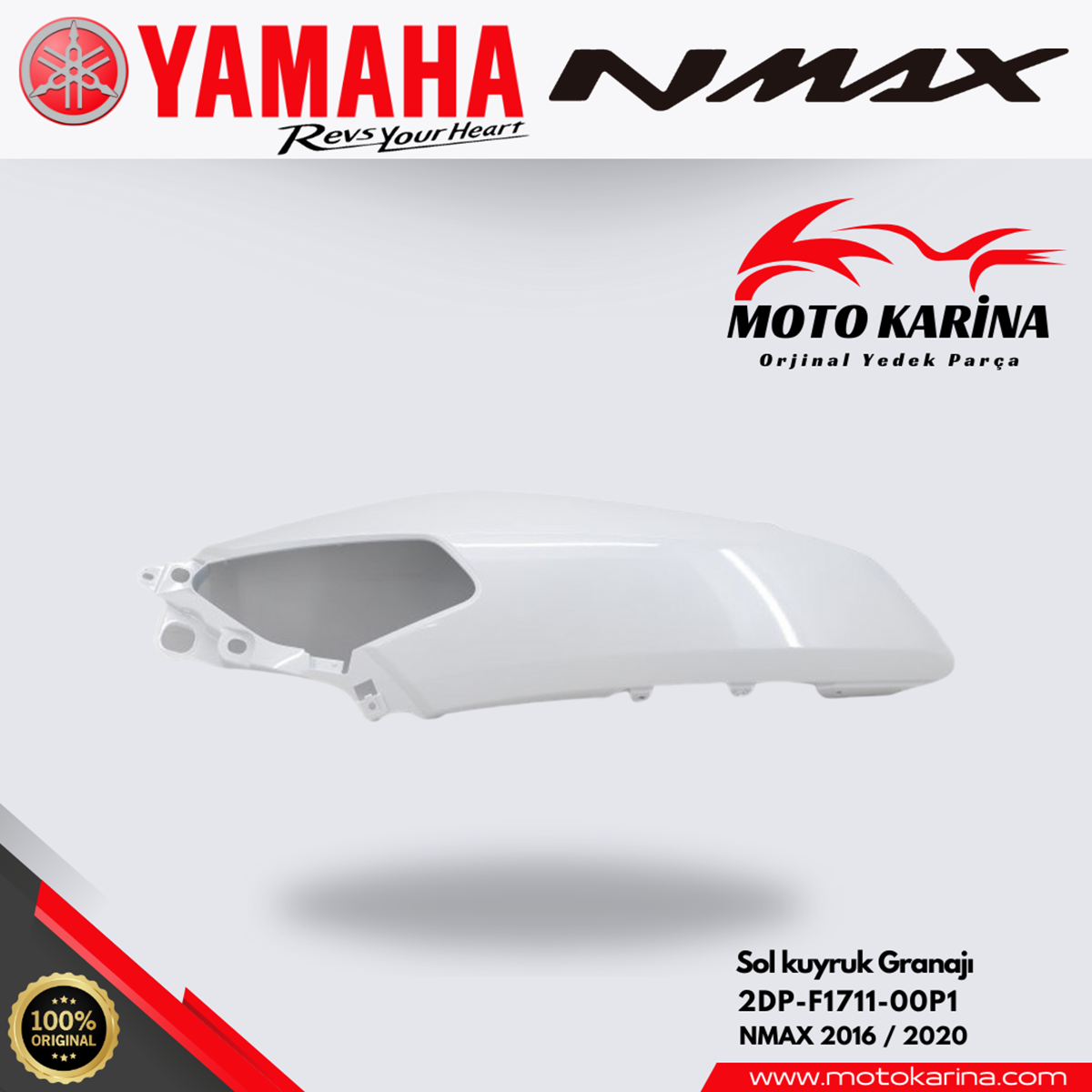 NMAX 125/155 SOL KUYRUK GRANAJ BEYAZ resmi