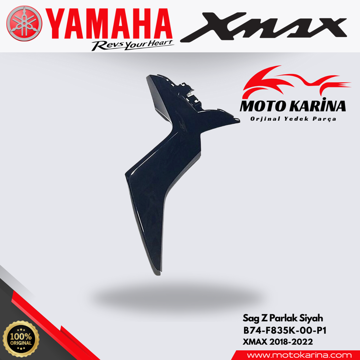 XMAX 125/250/300/400 SAĞ Z GRANAJ MAT SİYAH resmi