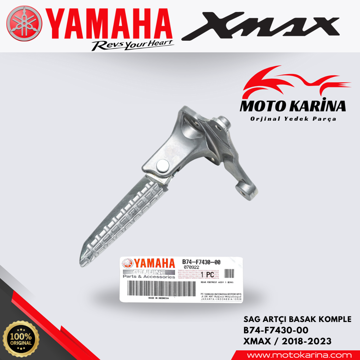 XMAX 125-250-300-400 SOL ARTÇI BASAK KOMPLE resmi