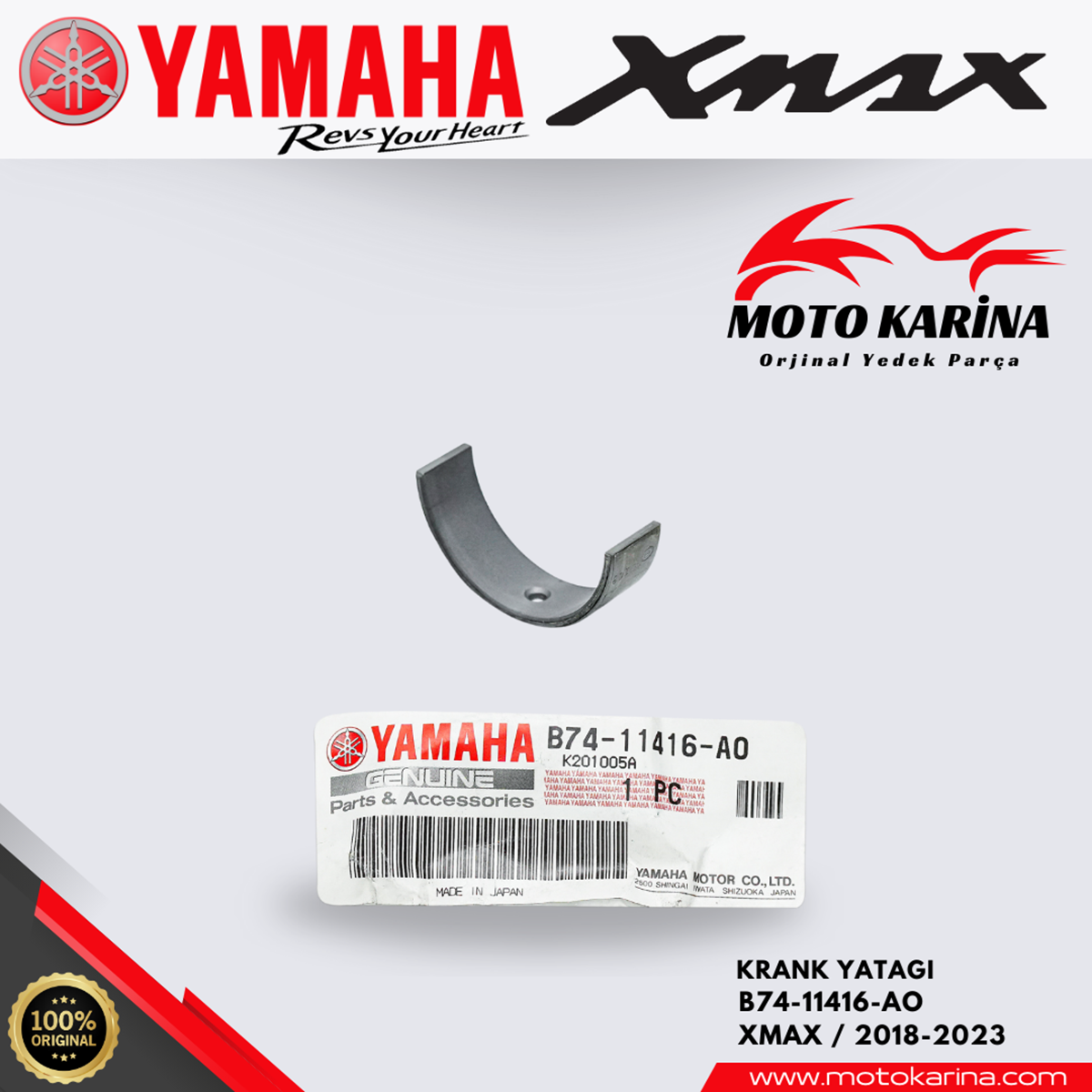 XMAX 250-300 KRANK YATAGİ resmi