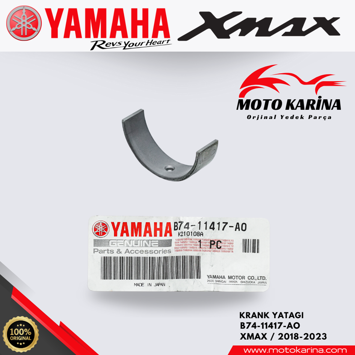 XMAX 250-300 KRANK YATAGİ resmi